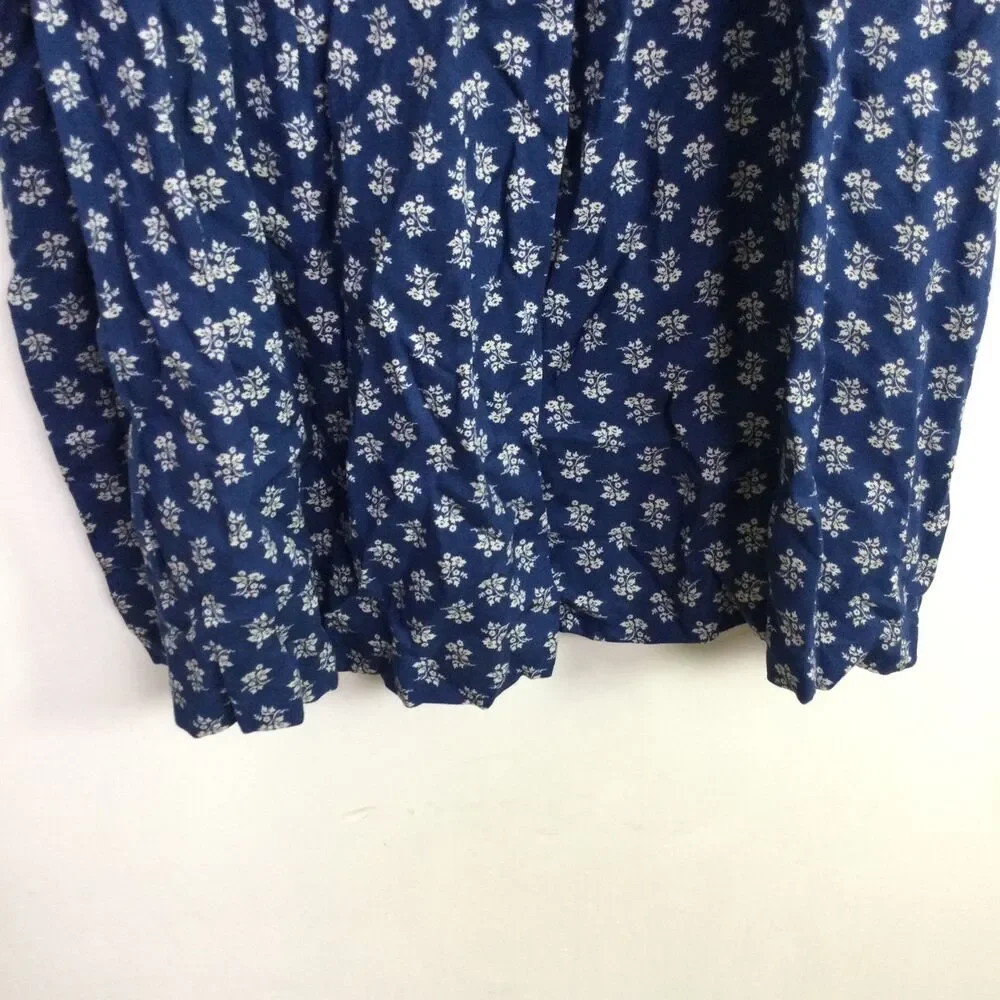 Polo Ralph Lauren Girls Floral Print Boho Dress Denim Blue White Size 14 NWT